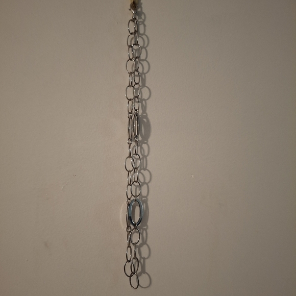 Milor Stainless Steel Flat Double Oval And Circle Chain Women's Necklace - Picture 6 of 6